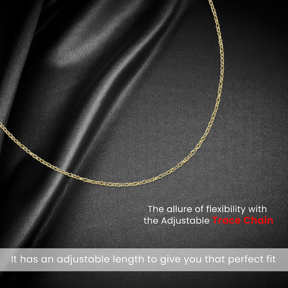 Sterling Silver Yellow Gold Plated Adjustable Trace Chain 18 Inch - 20 Inch 7619999 2