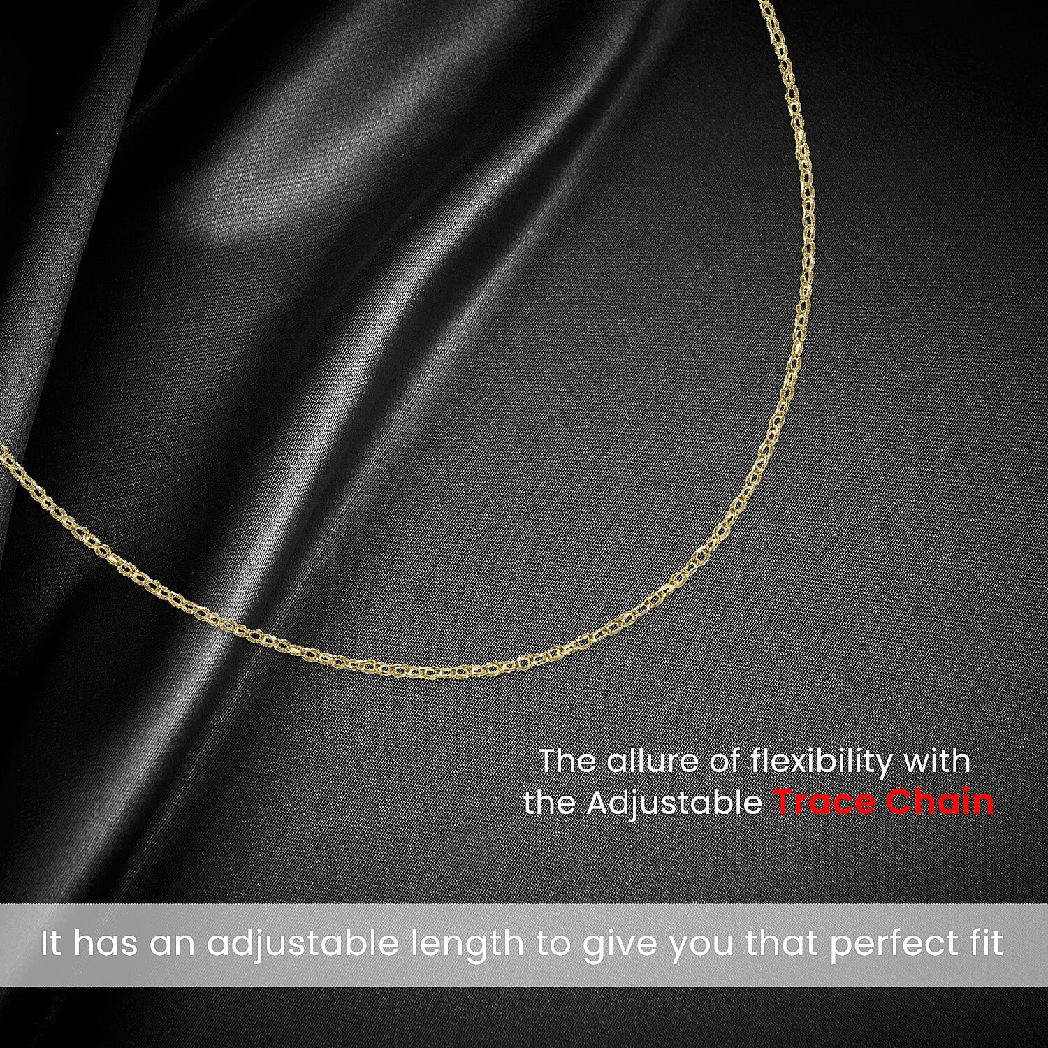 Sterling Silver Yellow Gold Plated Adjustable Trace Chain 18 Inch - 20 Inch 7619999 2