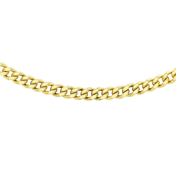 Sterling Silver 1 Micron Yellow Gold Plated Adjustable Diamond Cut Curb Chain 18 Inch - 20 Inch 7620645 1