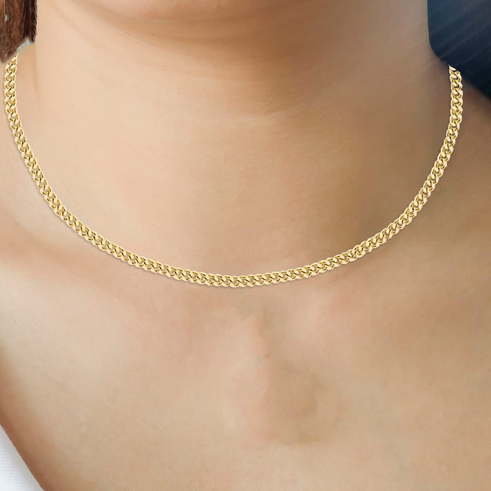 Sterling Silver Yellow Gold Plated Panza Curb Chain 20 Inch 7620730 2