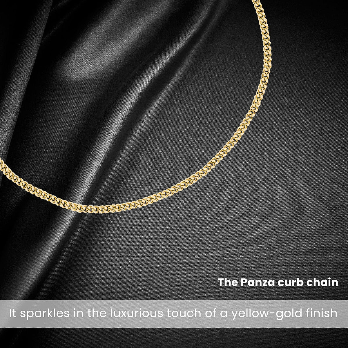 Sterling Silver Yellow Gold Plated Panza Curb Chain 20 Inch 7620730 4