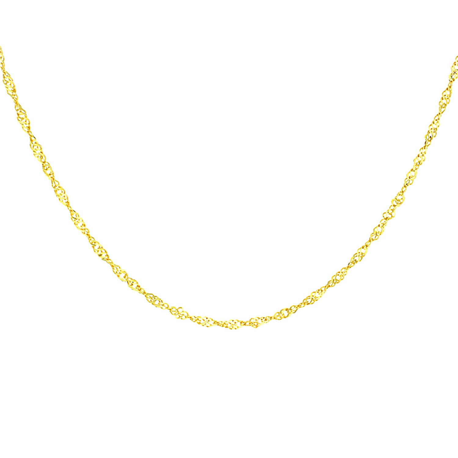 Sterling Silver 1 Micron Yellow Gold Plated 1.8mm Twist Curb Chain 20 Inch 7620941 6