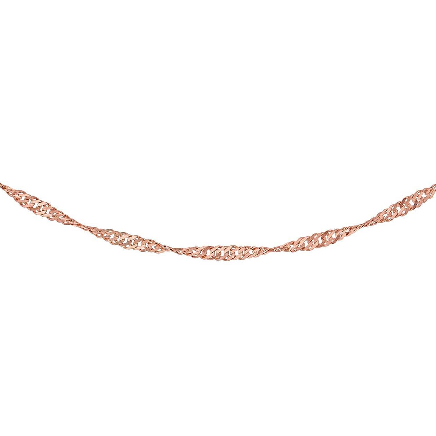 Sterling Silver 1 Micron Rose Gold Plated 1.8mm Twist Curb Chain 20 Inch 7620946 5