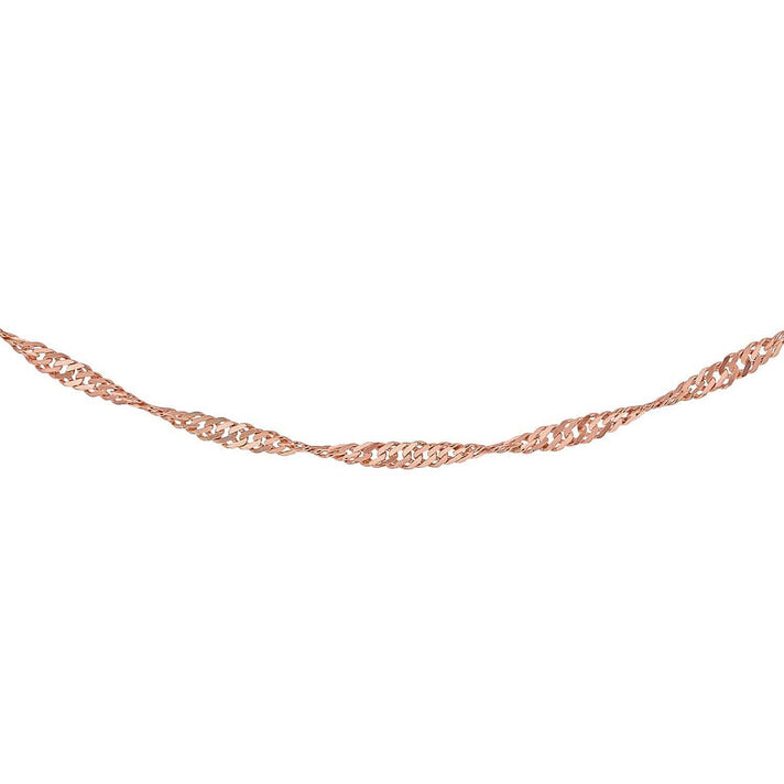 Sterling Silver 1 Micron Rose Gold Plated 1.8mm Twist Curb Chain 20 Inch 7620946 2