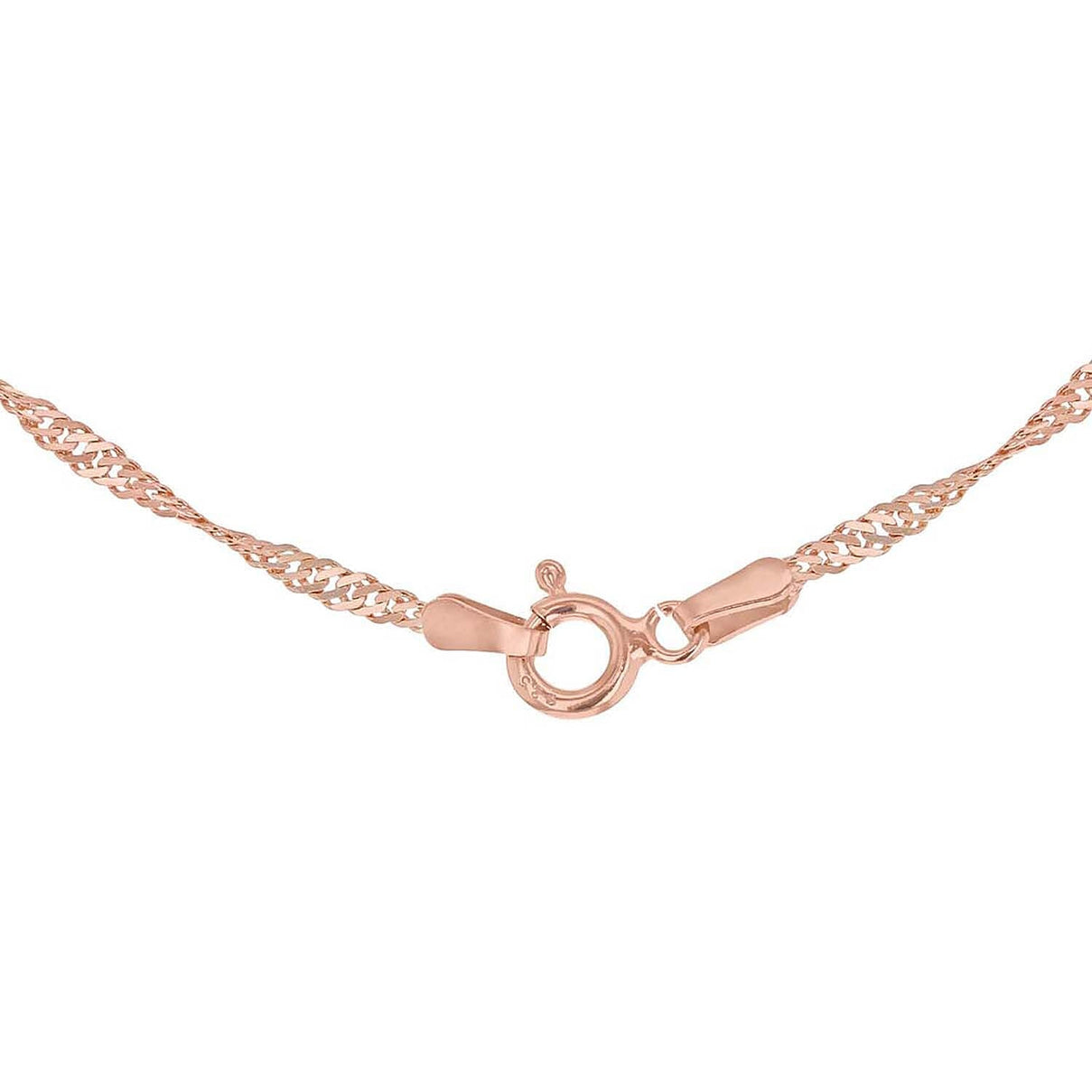 Sterling Silver 1 Micron Rose Gold Plated 1.8mm Twist Curb Chain 20 Inch 7620946 6