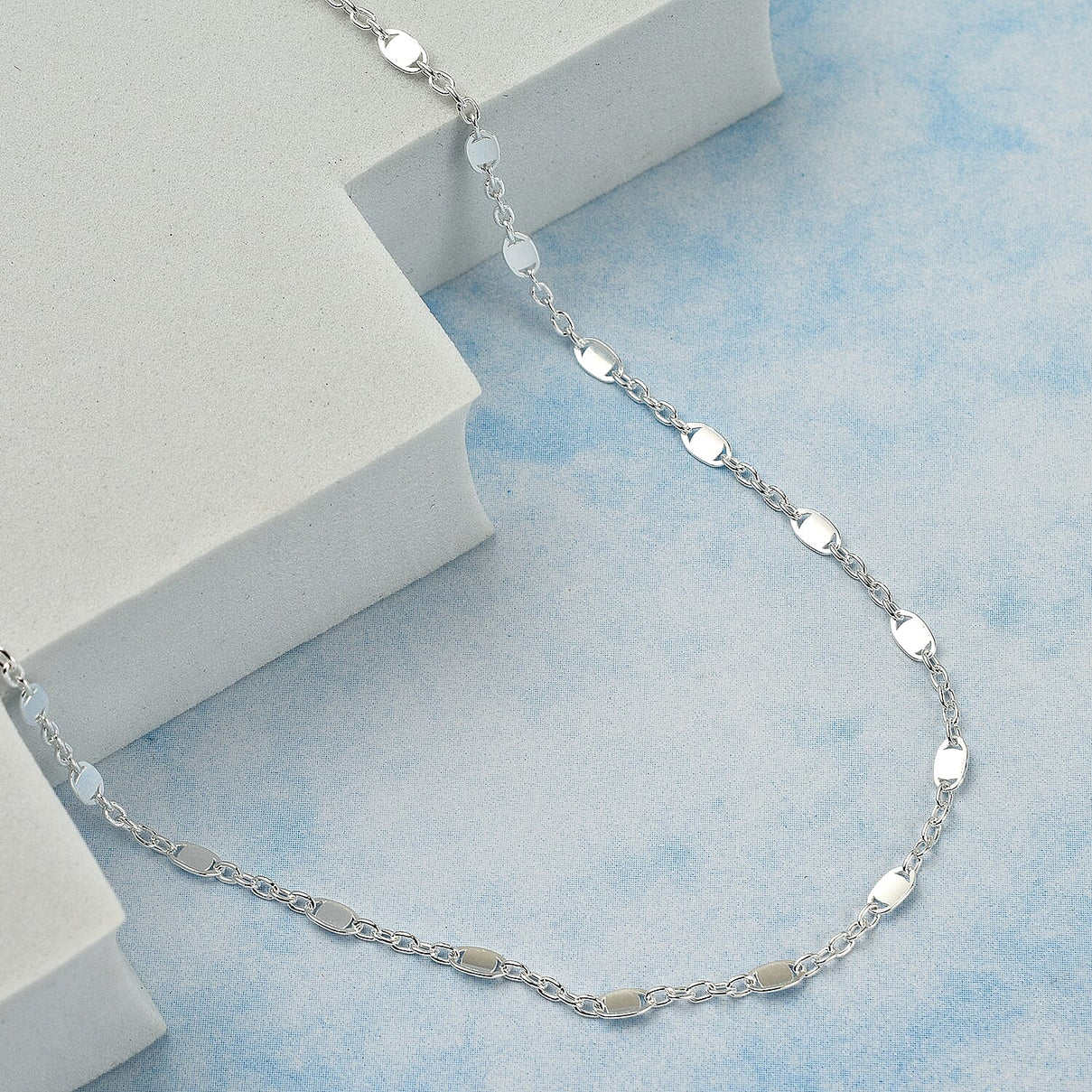 Sterling Silver Station Chain (Size - 20) 7708516 1