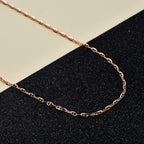 Rose Gold Plated Sterling Silver Chain (Size - 20)