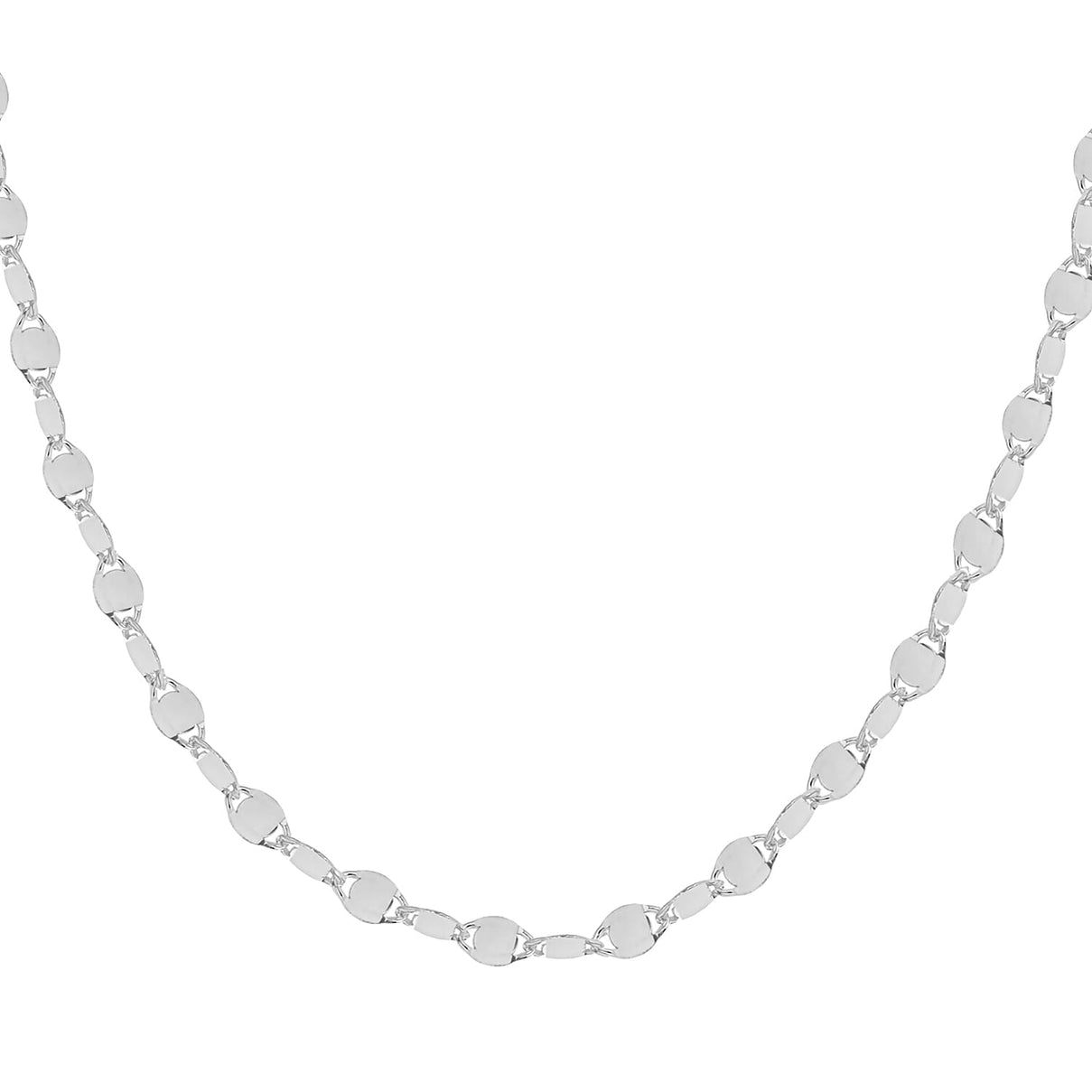 Sterling Silver Flat Mirror 4.8mm Link Chain 22 Inch 7620257 1