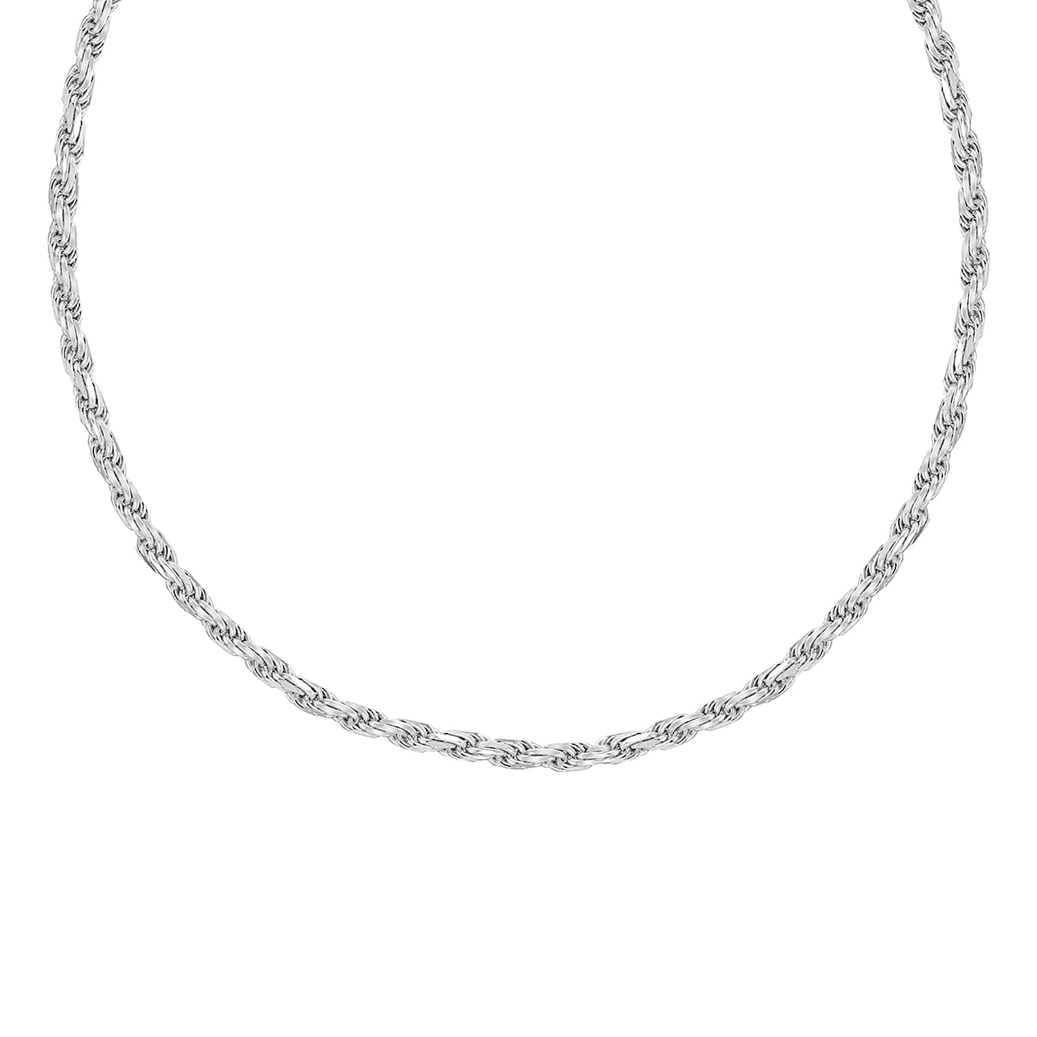 Sterling Silver Diamond Cut Rope Chain 22 Inch 7602309 1
