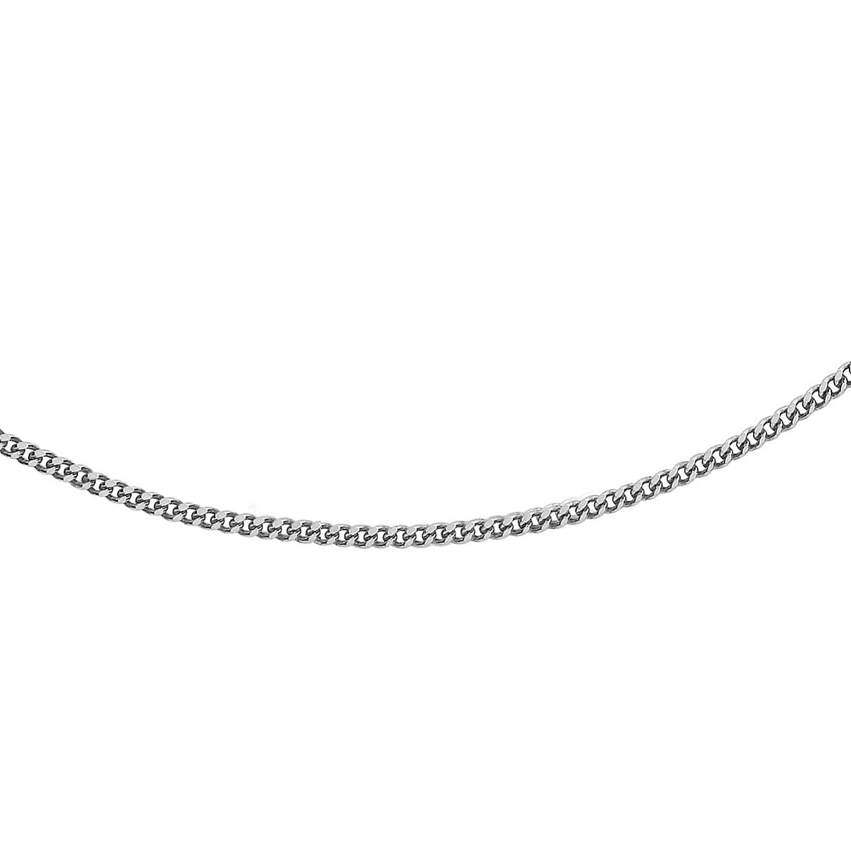 Sterling Silver Rhodium Plated Panza Curb Chain 22 Inch 7606201 0