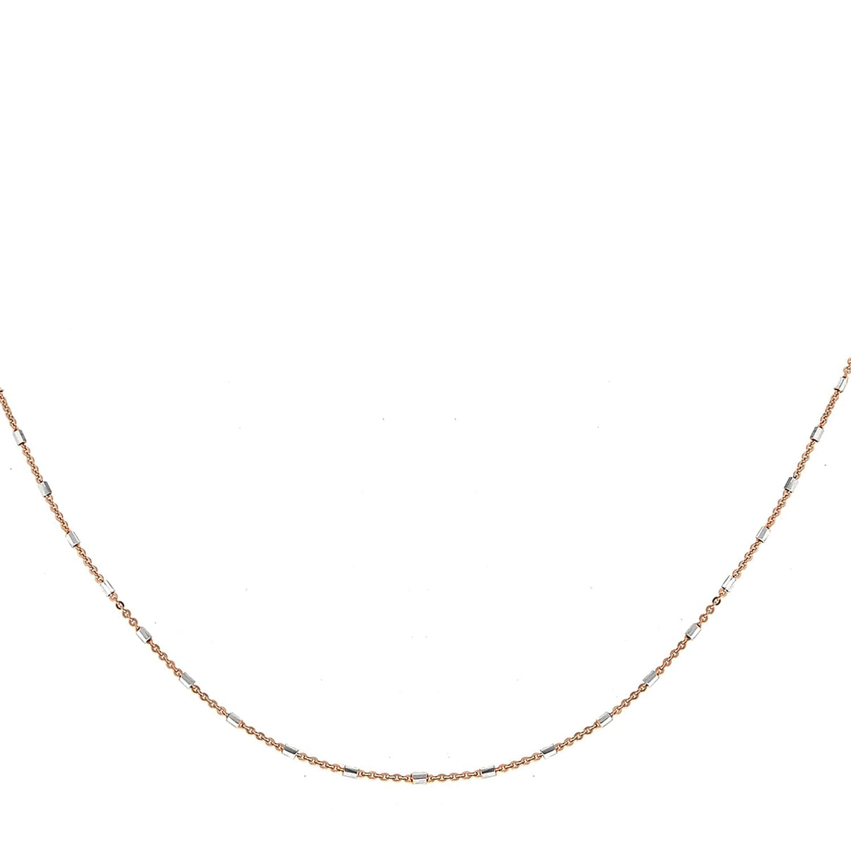 Sterling Silver 2 Tone Bugle Trace Chain 22 Inch 7619186 6