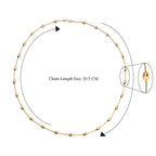 Italian Made-Sterling Silver Stardust Station Necklace (Size - 24)