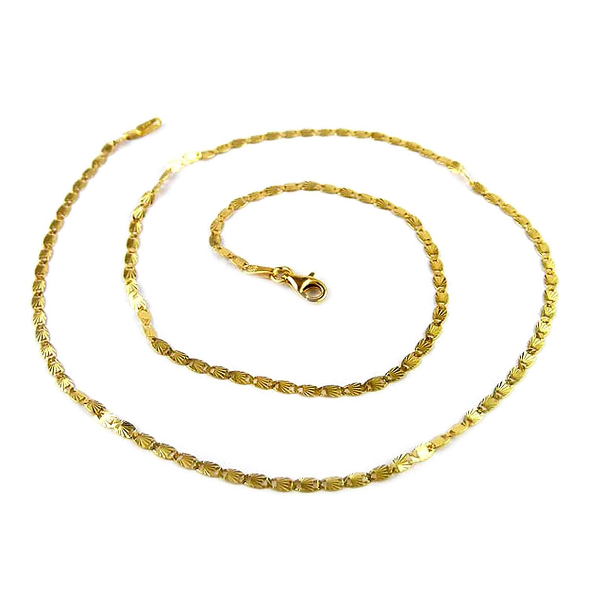 JCK Vegas Closeout Deal - Yellow Gold Overlay Sterling Silver Textured Anchor Necklace (Size - 24) 7814602 0