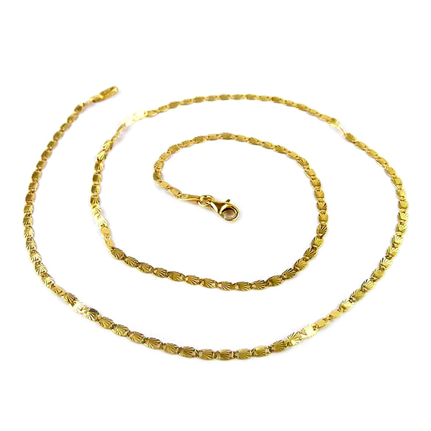 JCK Vegas Closeout Deal - Yellow Gold Overlay Sterling Silver Textured Anchor Necklace (Size - 24) 7814602 0