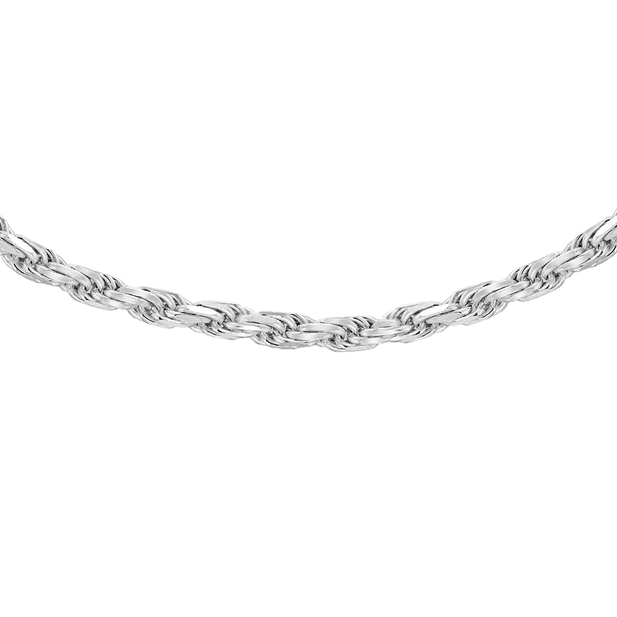 Sterling Silver Diamond Cut Rope Chain 24 Inch 7602331 0