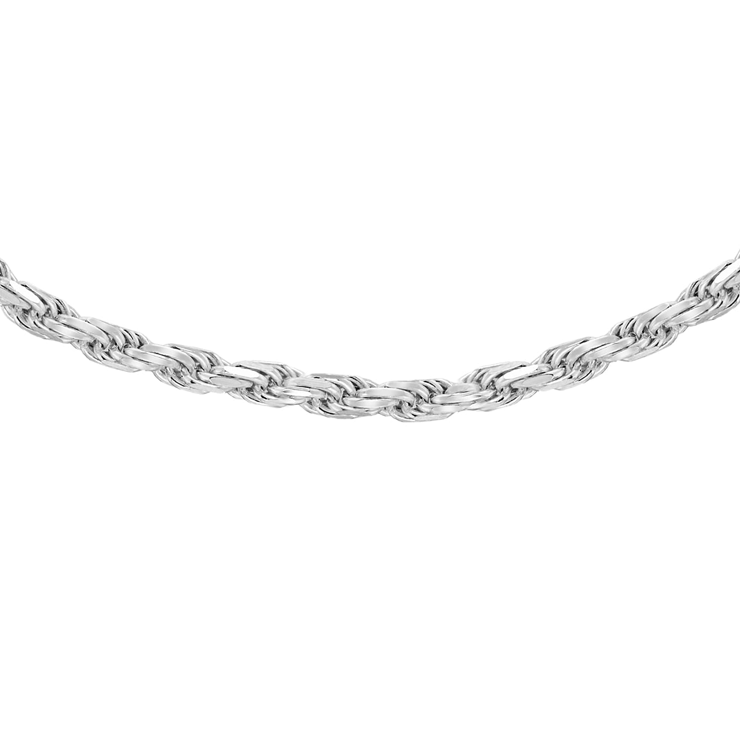 Sterling Silver Diamond Cut Rope Chain 24 Inch 7602331 0