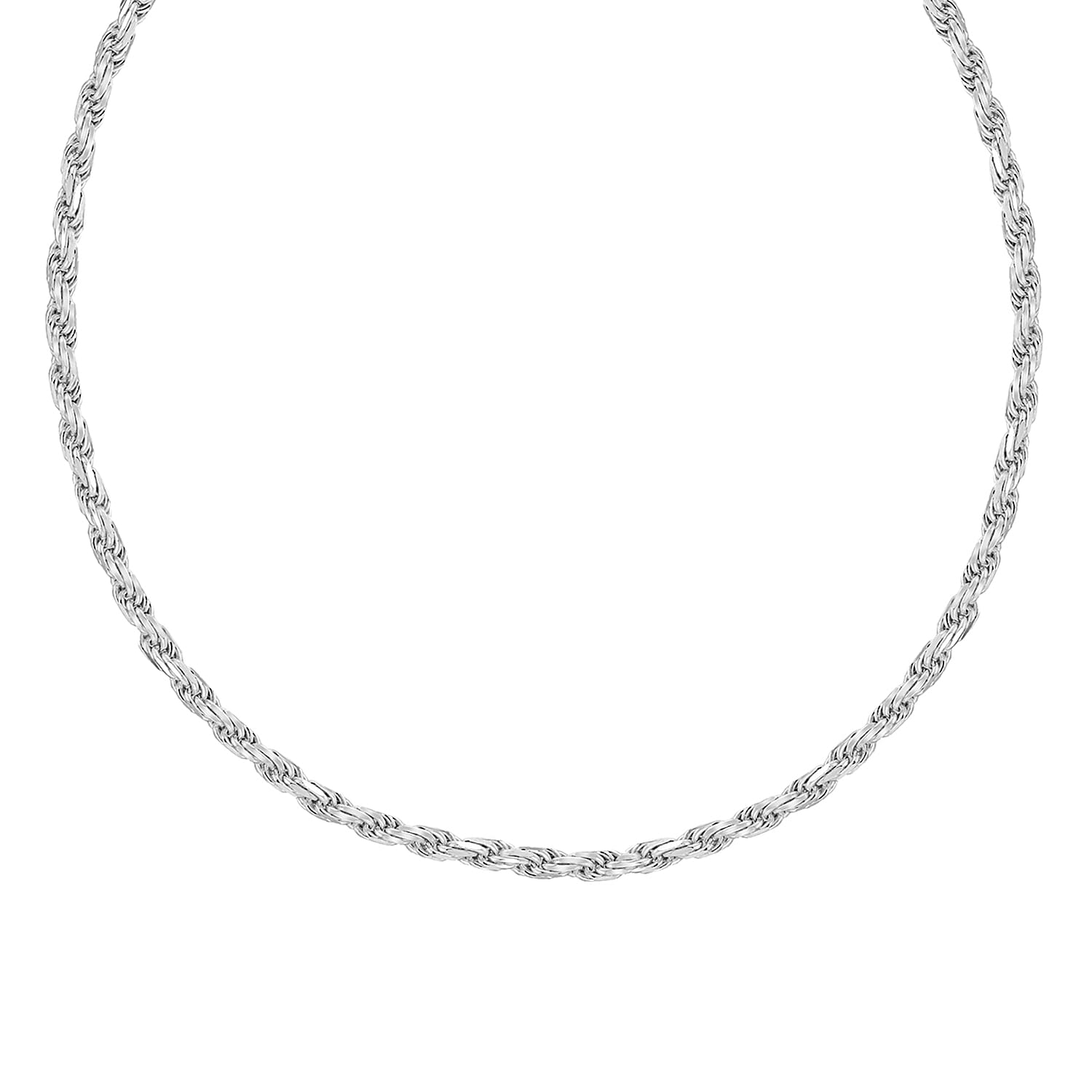 Sterling Silver Diamond Cut Rope Chain 24 Inch 7602331 1