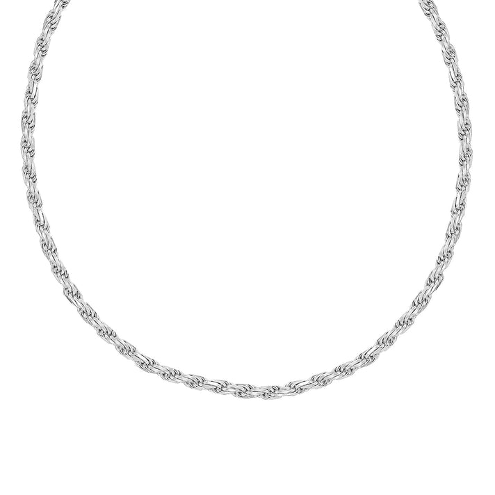 Sterling Silver Diamond Cut Rope Chain 24 Inch 7602331 2