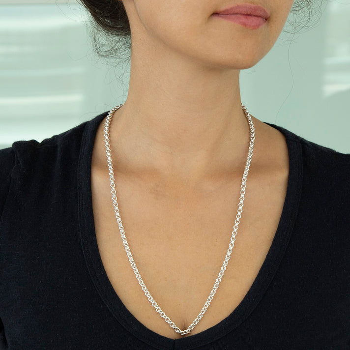 Sterling Silver Round Belcher Chain 24 Inch 7607728 2