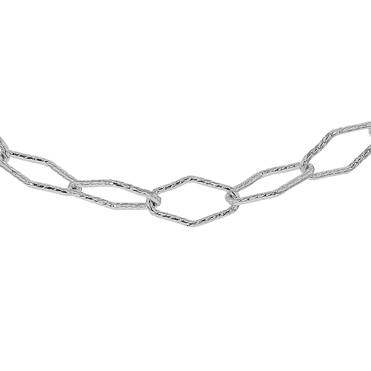 Sterling Silver Twist Detail Diamond Shaped Belcher Chain 24 Inch 7607714 0