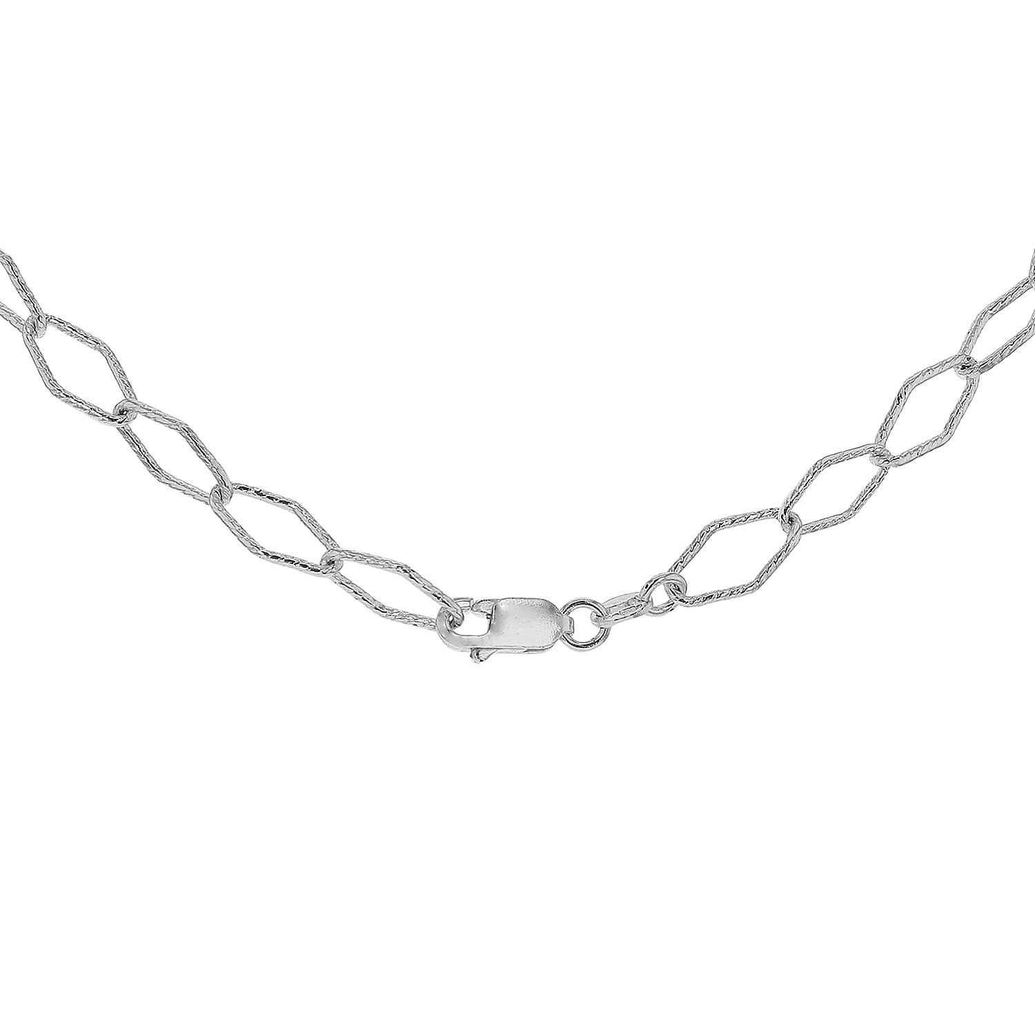 Sterling Silver Twist Detail Diamond Shaped Belcher Chain 24 Inch 7607714 2
