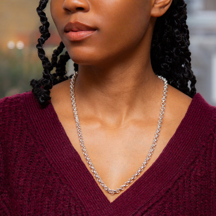 Sterling Silver Round Belcher Chain 24 Inch 7315280 2