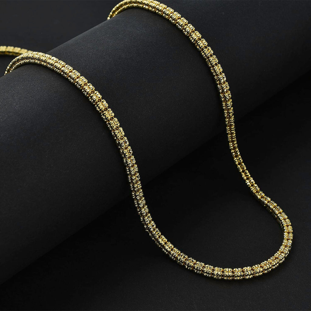 Handmade Red Carpet collection - Diamond Cut Sterling Silver Necklace (Size - 24)