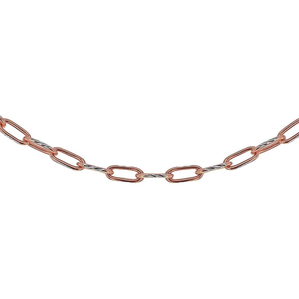 Sterling Silver 2 Tone Diamond Cut Paperclip Chain 24 Inch 7611210 5