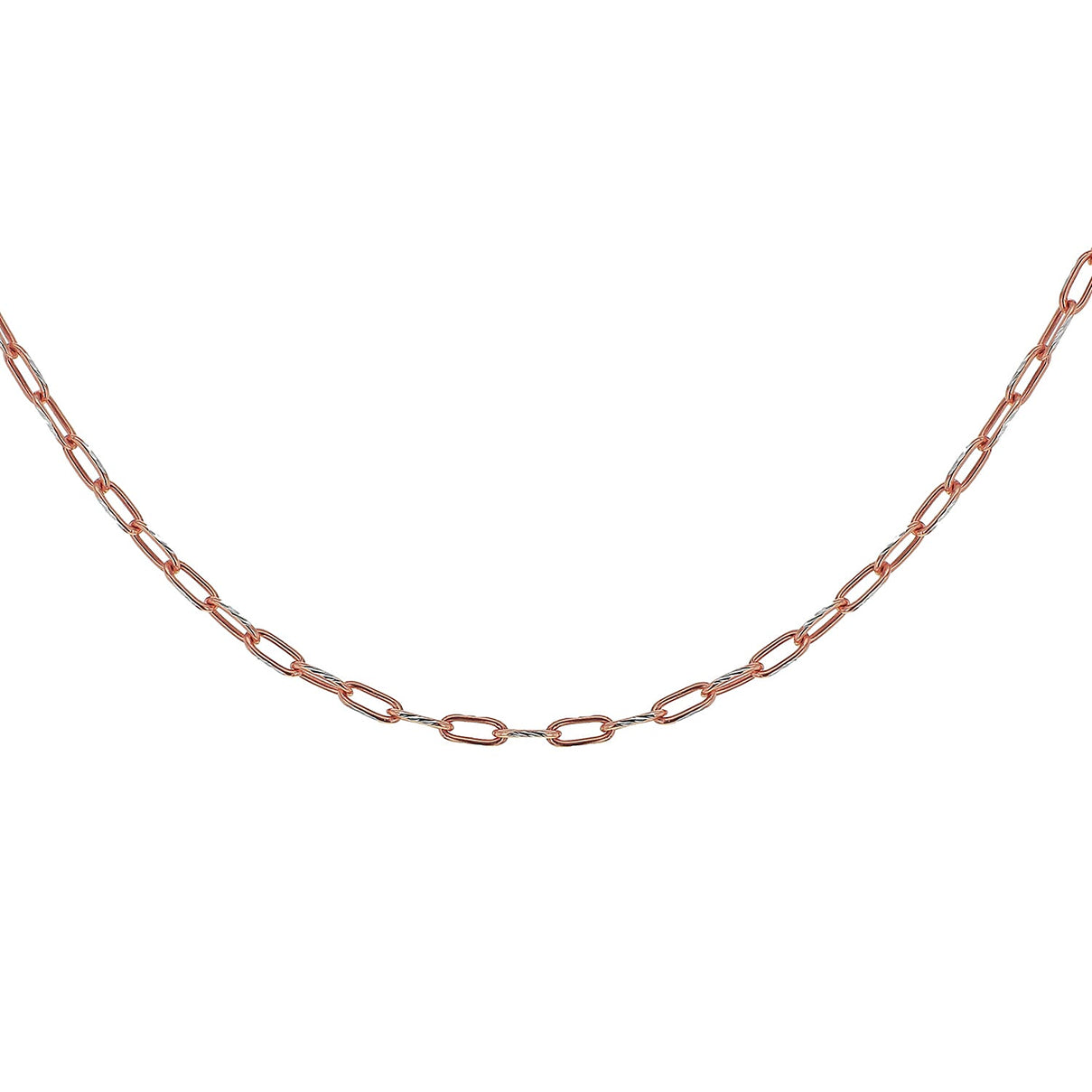 Sterling Silver 2 Tone Diamond Cut Paperclip Chain 24 Inch 7611210 6