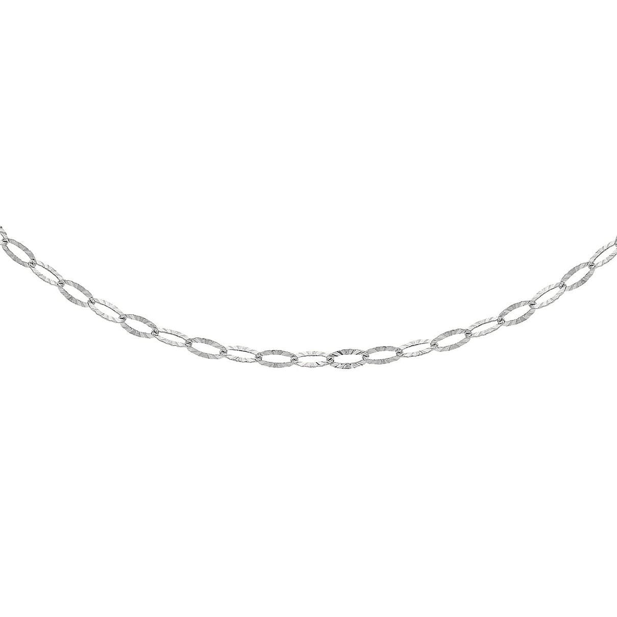 Sterling Silver Diamond Cut Flat Oval Belcher Chain 24 Inch 7609269 0