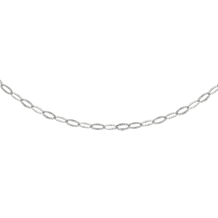Sterling Silver Diamond Cut Flat Oval Belcher Chain 24 Inch 7609269 1