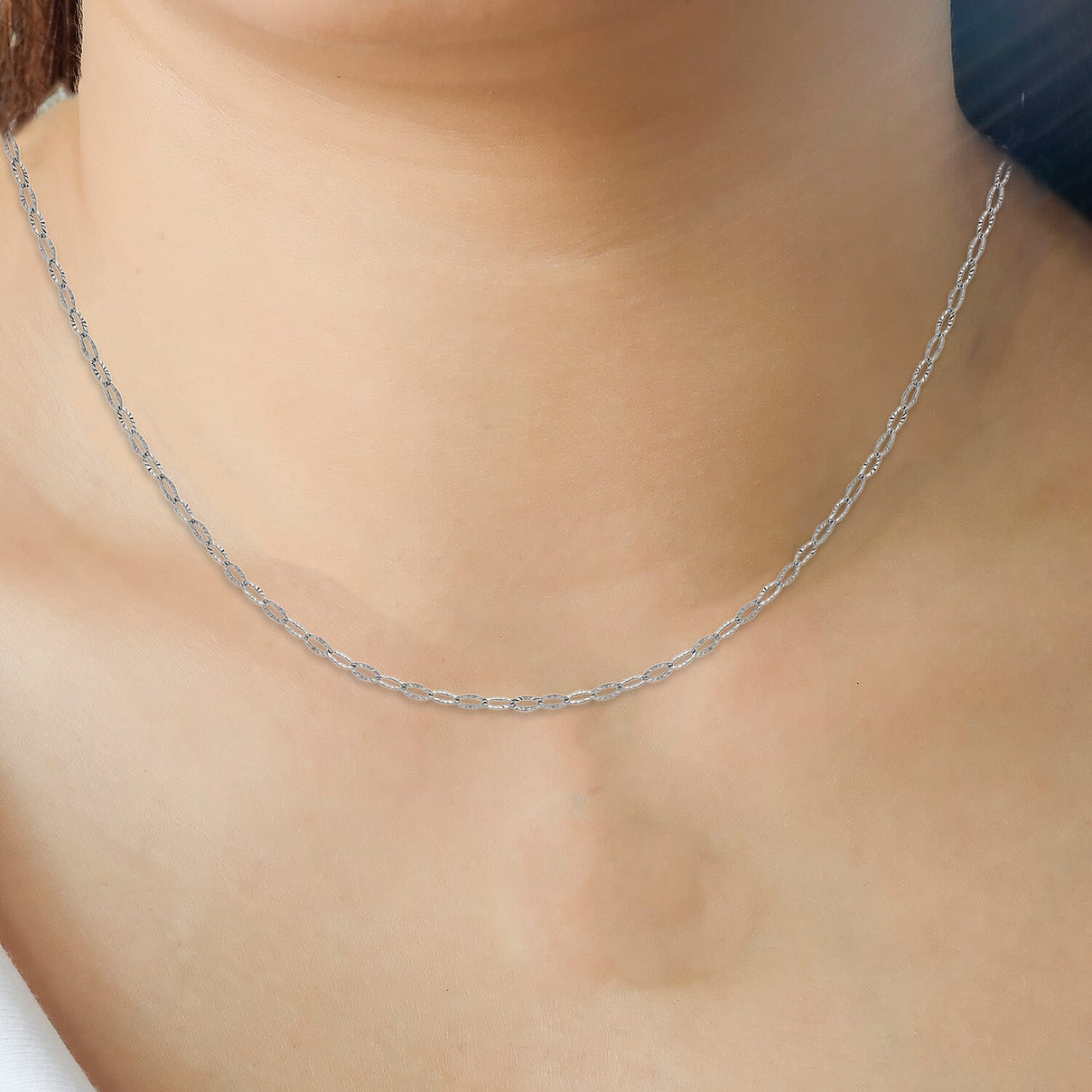 Sterling Silver Diamond Cut Flat Oval Belcher Chain 24 Inch 7609269 1