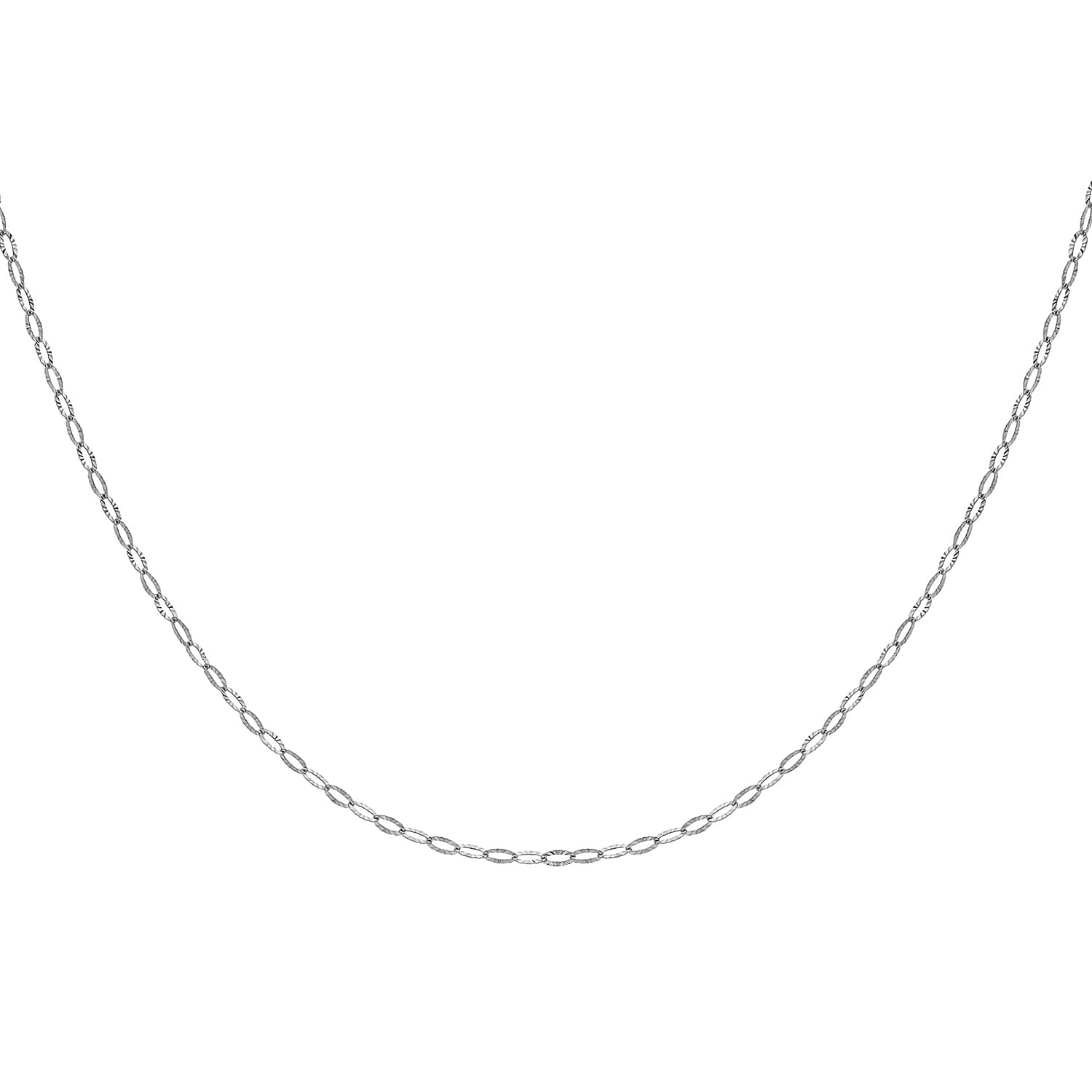 Sterling Silver Diamond Cut Flat Oval Belcher Chain 24 Inch 7609269 3