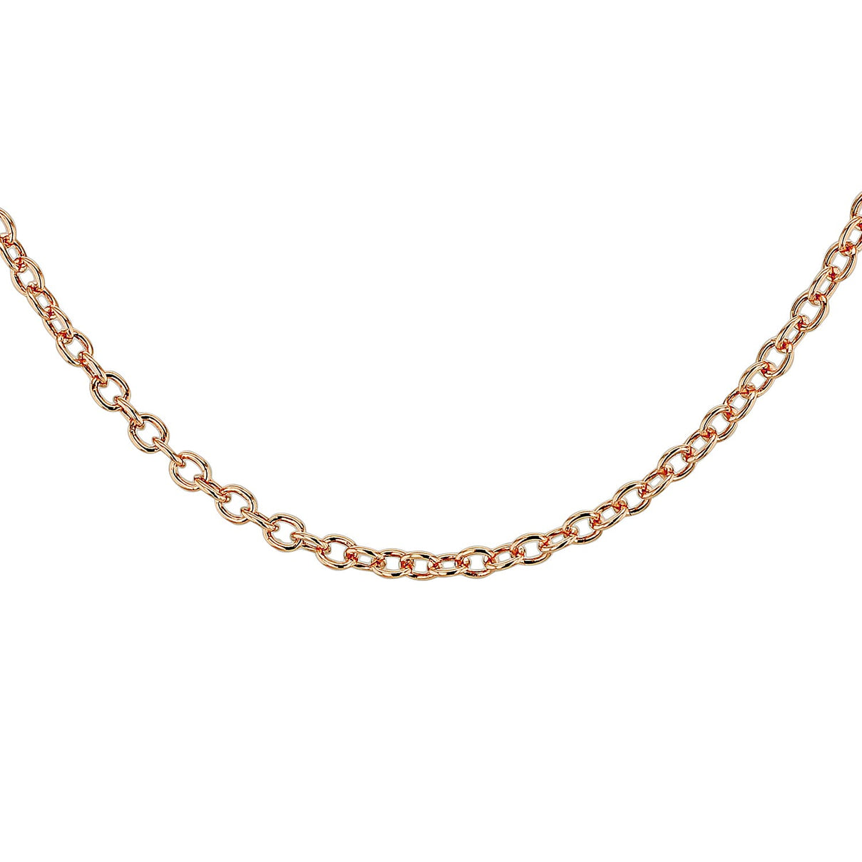 Sterling Silver Rose Gold Plated Belcher Chain 24 Inch 7617525 0