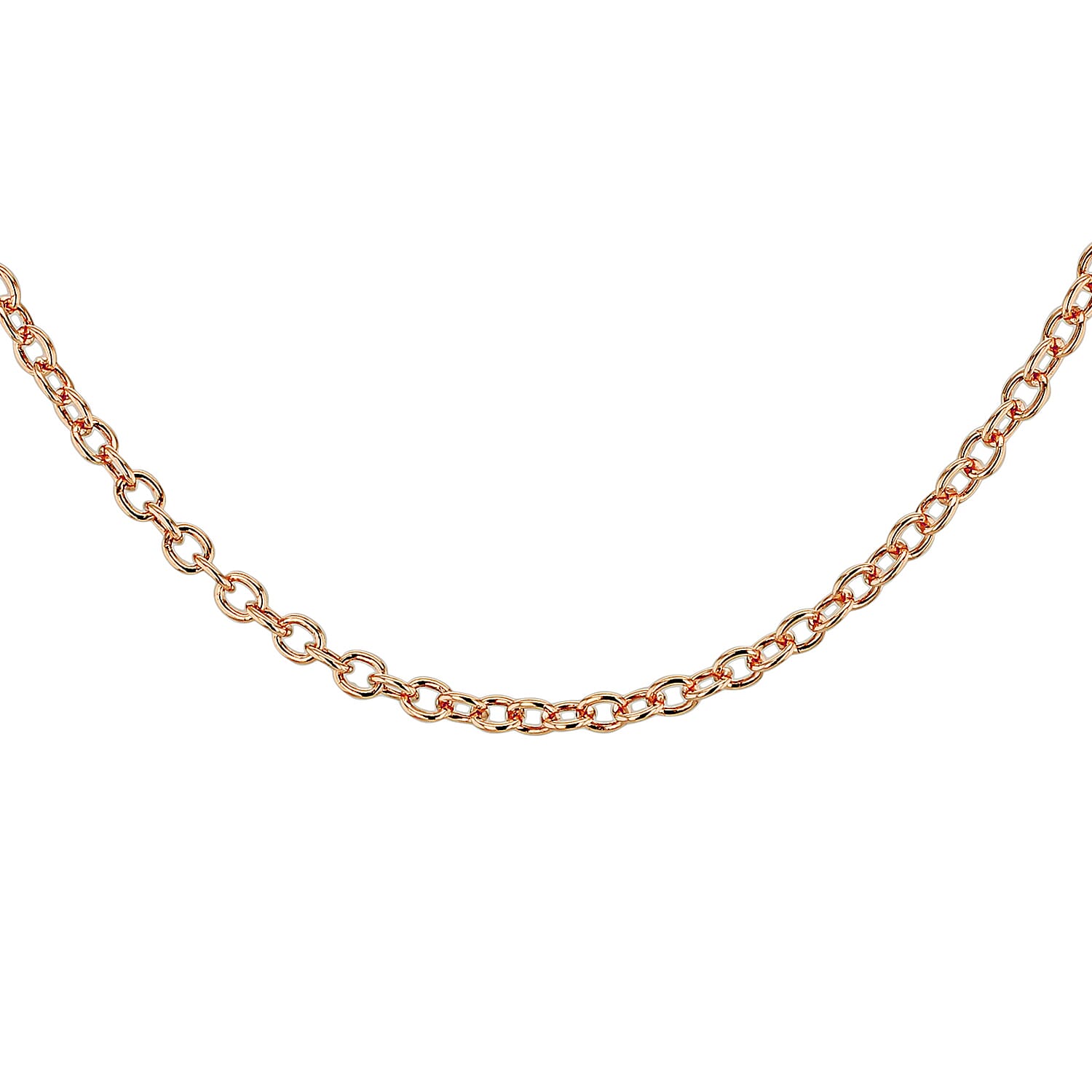 Sterling Silver Rose Gold Plated Belcher Chain 24 Inch 7617525 0
