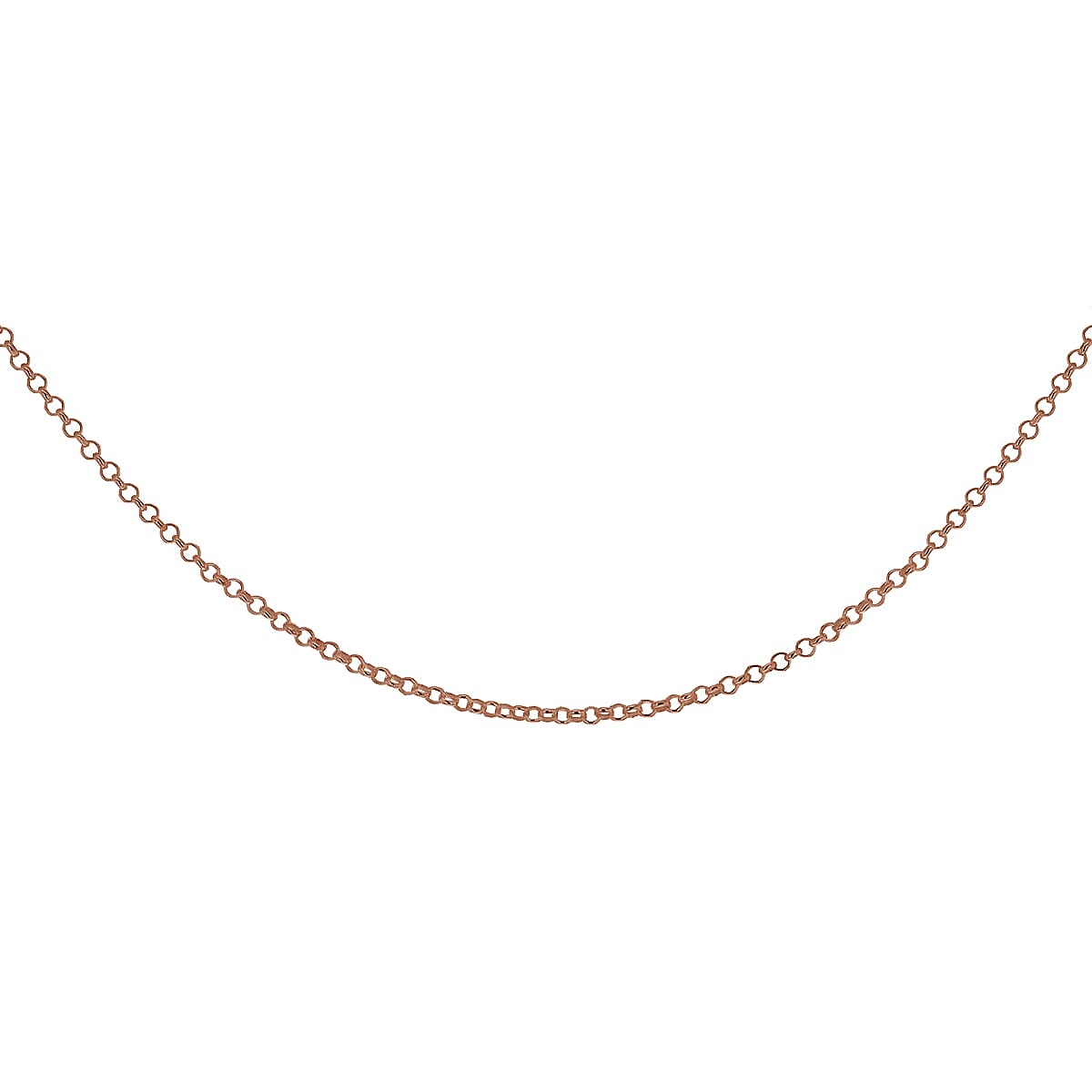 Sterling Silver Rose Gold Plated 1.7mm Belcher Chain 28 Inch 7611212 1