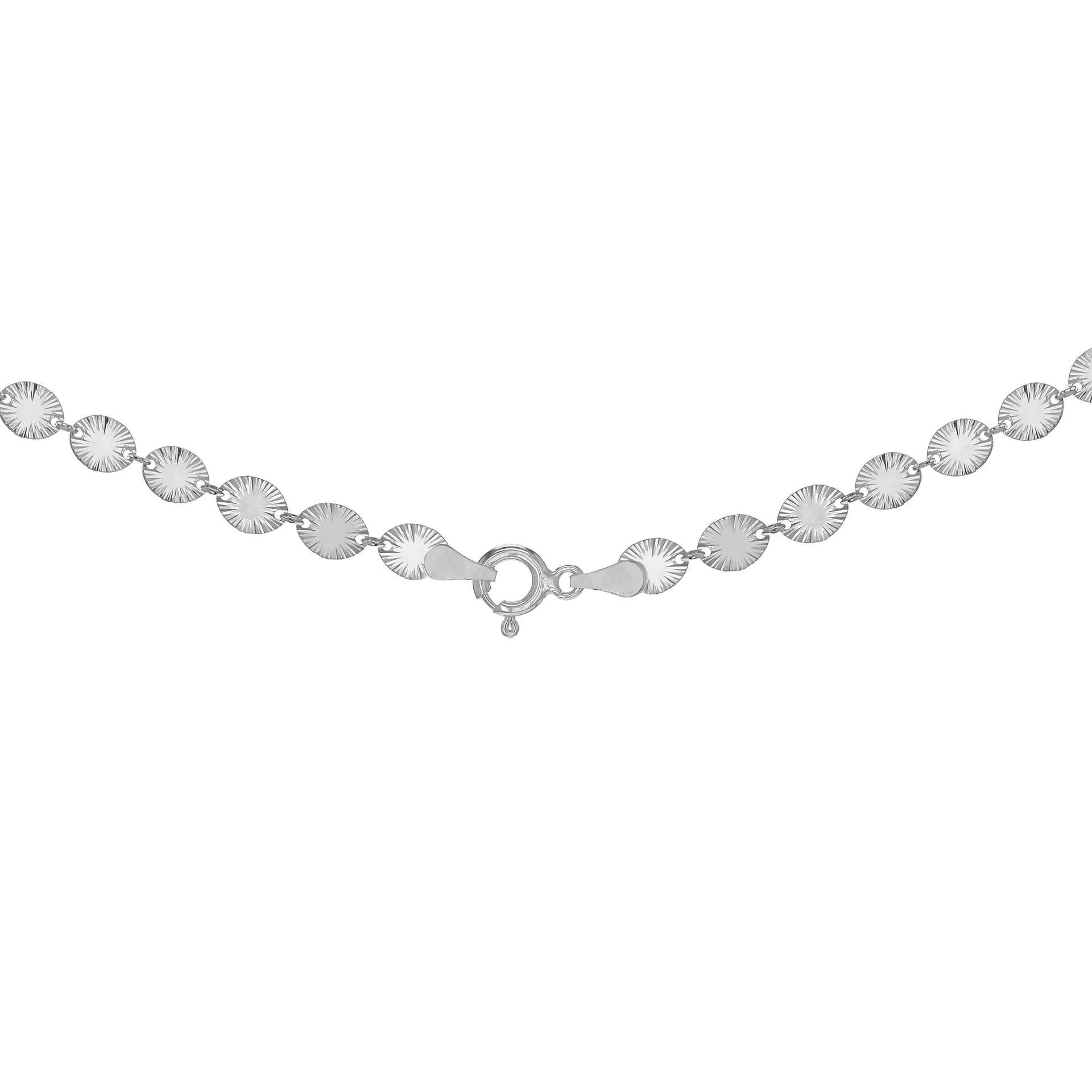 Sterling Silver 4.6mm Star Burst Oval Disc Necklace 30 Inch 7620331 8