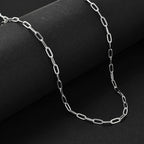 Vicenza Closeout- Sterling Silver Paperclip Neckalce (Size - 30), Silver Wt. 15.20 Gms