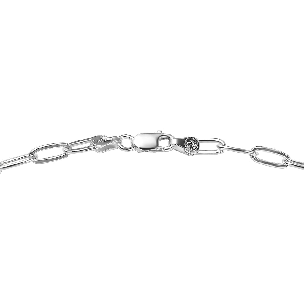 Vicenza Closeout- Sterling Silver Paperclip Neckalce (Size - 30), Silver Wt. 15.20 Gms