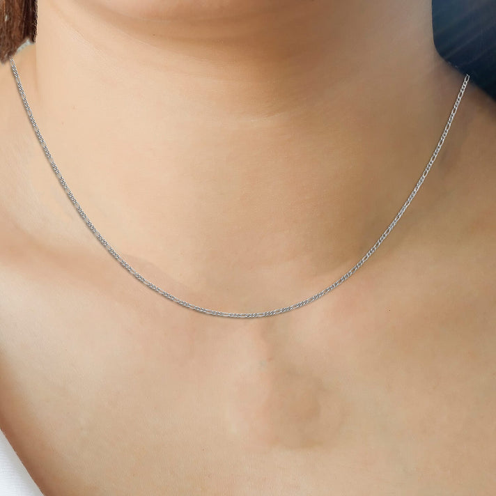 Sterling Silver Figaro Chain 30 Inch 7617898 2