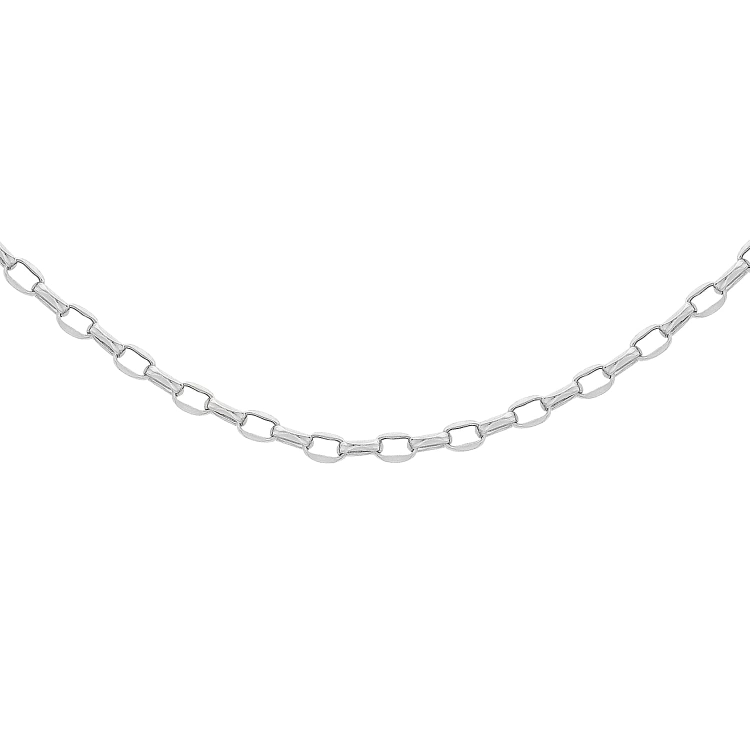 Sterling Silver Oval Belcher Chain 30 Inch 7607385 0