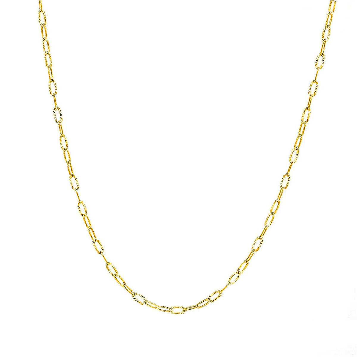 Yellow Gold Overlay Sterling Silver Chain (Size - 30) 7814581 0