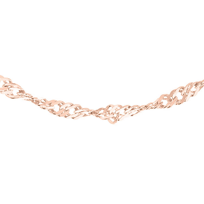 Sterling Silver 1 Micron Rose Gold Plated 1.8mm Twist Curb Chain 30 Inch 7620949 2
