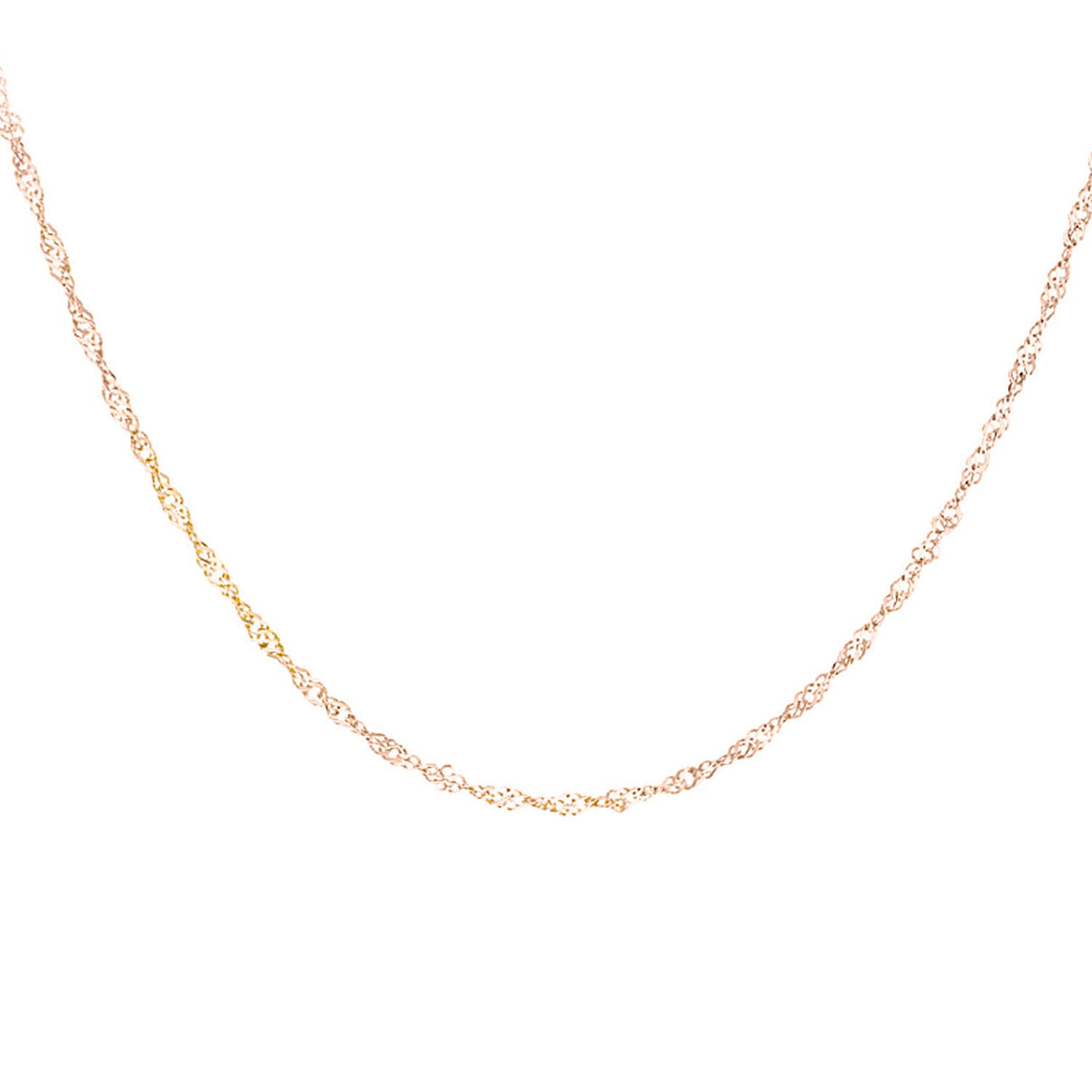 Sterling Silver 1 Micron Rose Gold Plated 1.8mm Twist Curb Chain 30 Inch 7620949 6