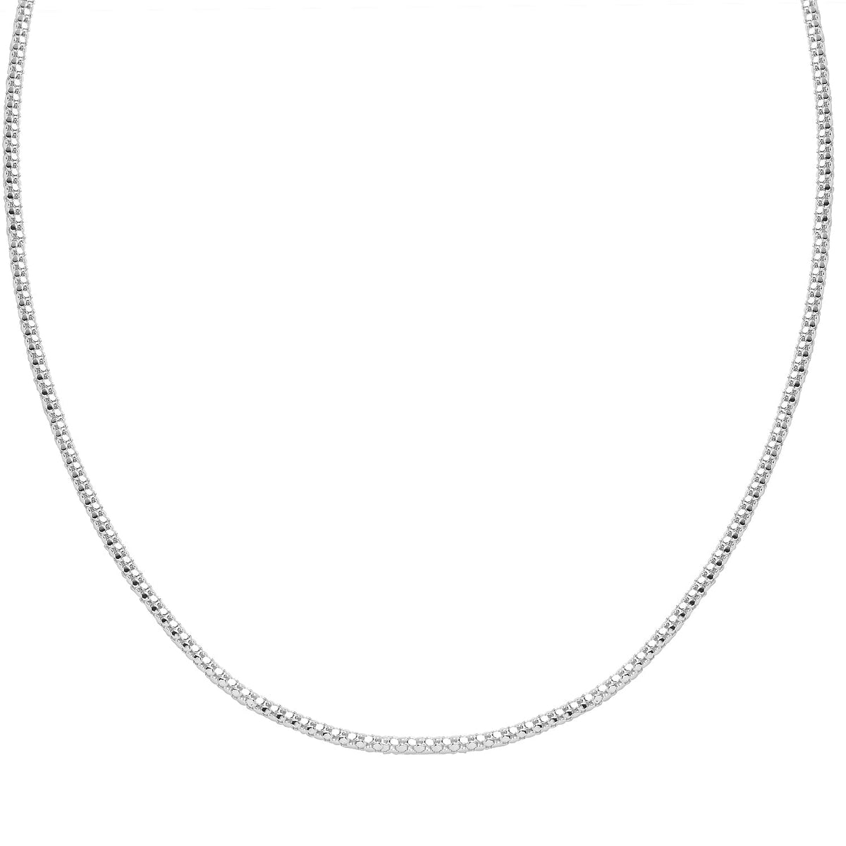 Designer Inspired Closeout - Sterling Silver Mirror Popcorn Chain (Size - 30) with Spring Ring Clasp 7778051 0