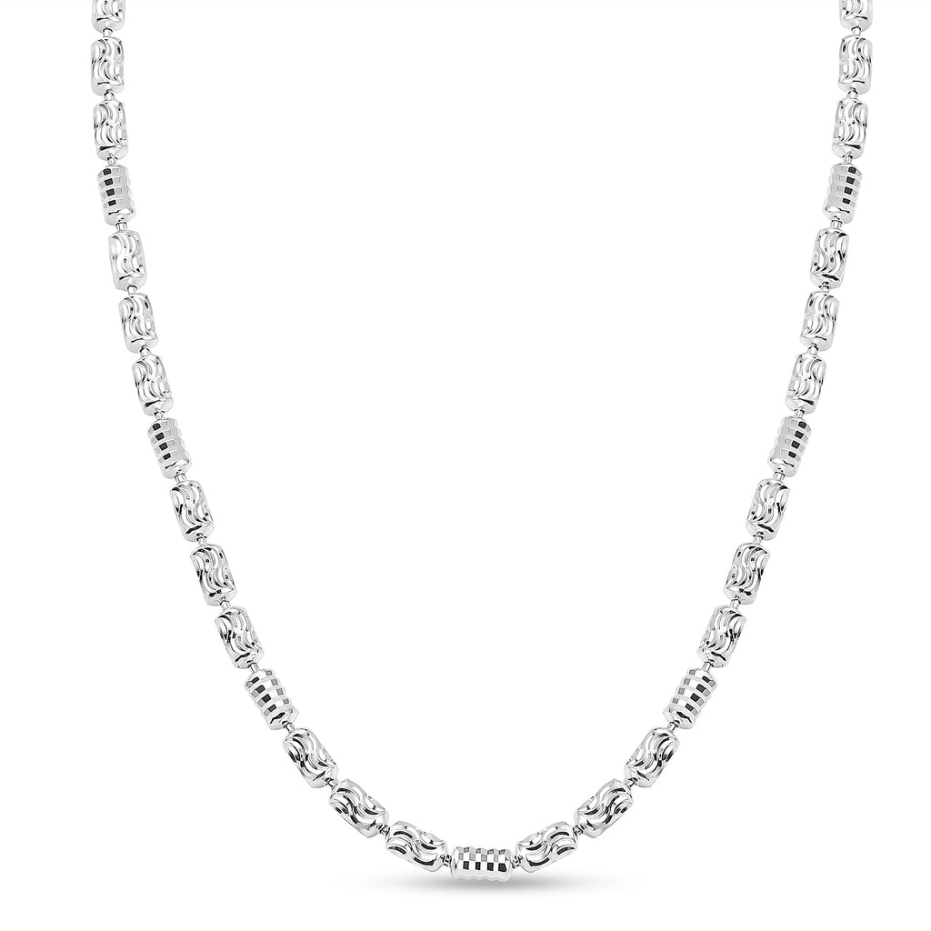 Italian Made- Sterling Silver Diamond Cut  (Size - 18) With Lobster Clasp, Silver Wt. 9.01 Gms
