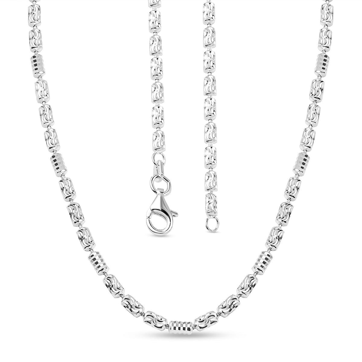 Italian Made- Sterling Silver Diamond Cut  (Size - 18) With Lobster Clasp, Silver Wt. 9.01 Gms 7148784 4