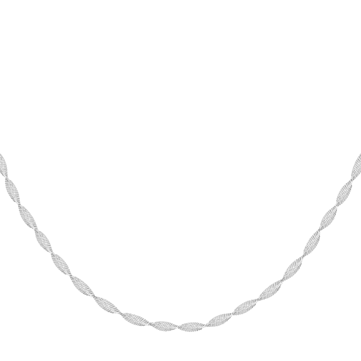Sterling Silver 2.2mm Twisted Herringbone Necklace 17.5 Inch - 19.5 Inch 7619194 0