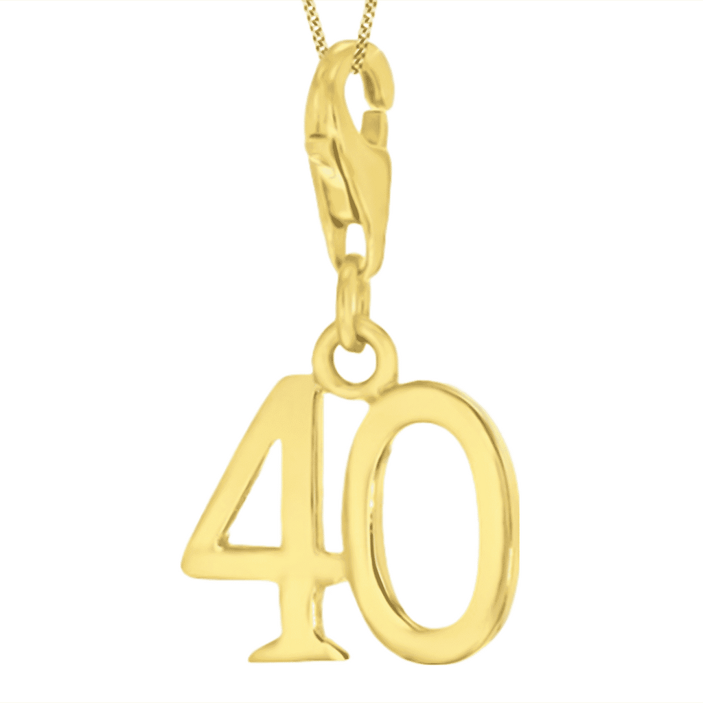 Yellow Gold Overlay Sterling Silver 40 Charm