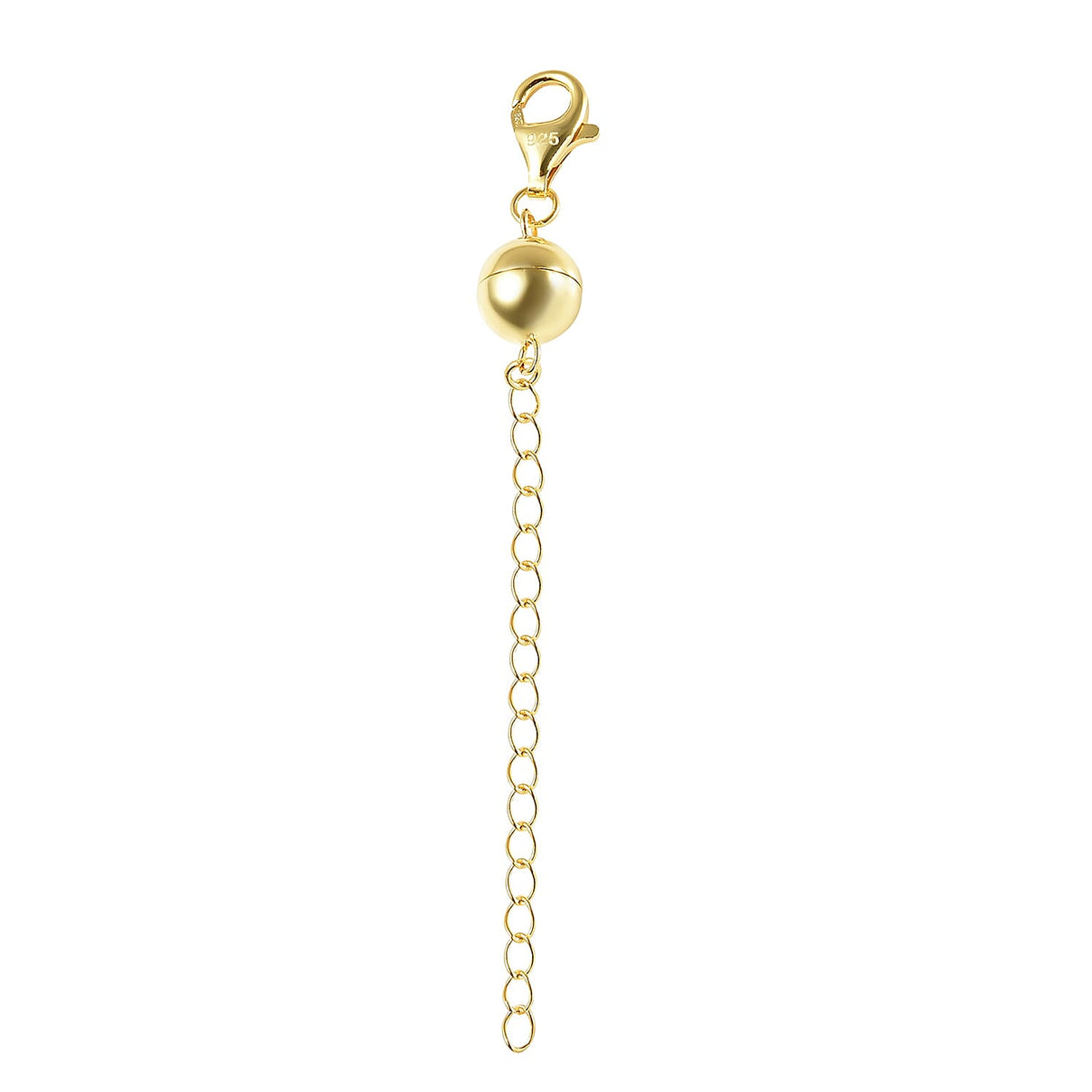 Magnetic Lock with 2-inch Extender with Lobster Clasp in Gold Plated Sterling Silver 3334341 0